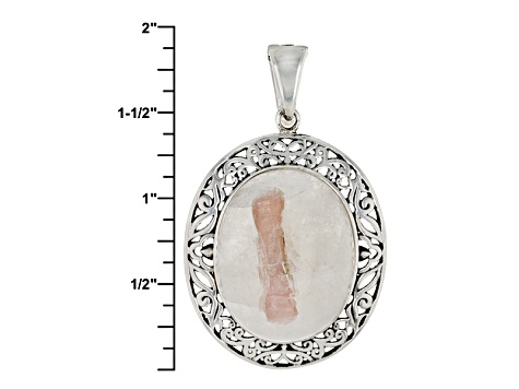 Various Brazilian Tourmaline in Quartz Matrix Silver Enhancer With Chain