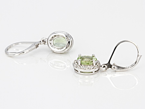 Green Amblygonite Sterling Silver Earrings 1.62ctw