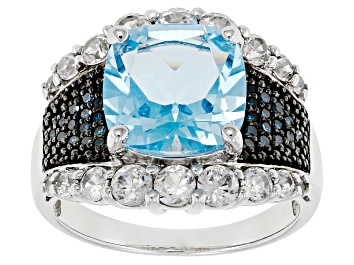 Picture of Sky Blue Topaz Sterling Silver Ring 5.61ctw