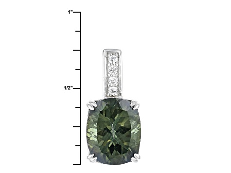 Green Labradorite Sterling Silver Pendant With Chain 3.32ctw