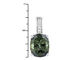 Green Labradorite Sterling Silver Pendant With Chain 3.32ctw