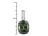 Green Labradorite Sterling Silver Pendant With Chain 3.32ctw