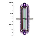 Multi-Color Quartz Rhodium Over Sterling Silver Ring 10.39ctw