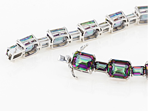 Multicolor Quartz Rhodium Over Sterling Silver Bracelet 37.81ctw