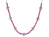Pink Onyx Sterling Silver Bolo Necklace