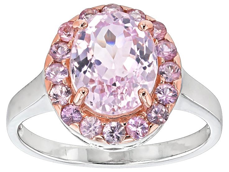 Pink Kunzite Rhodium Over Sterling Silver Ring 3.28ctw - HAH182