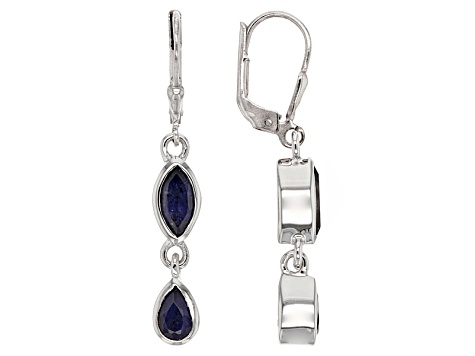 Blue Iolite Sterling Silver Earrings 1.82ctw