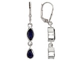 Blue Iolite Sterling Silver Earrings 1.82ctw