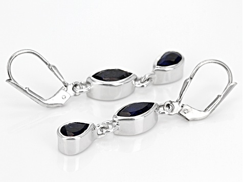 Blue Iolite Sterling Silver Earrings 1.82ctw