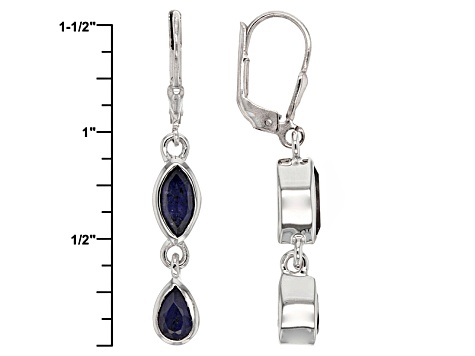 Blue Iolite Sterling Silver Earrings 1.82ctw