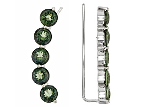 Green Labradorite Sterling Silver Earrings 6.80ctw
