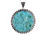 Blue Turquoise Flower Sterling Silver Enhancer With Chain