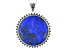 Blue Carved Lapis Lazuli Sterling Silver Enhancer With Chain