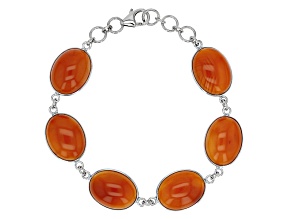 Orange Carnelian Sterling Silver Bracelet