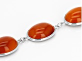 Orange Carnelian Sterling Silver Bracelet