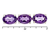 Purple African Amethyst Rhodium Over Sterling Silver Adjustable Bracelet 7.70ctw
