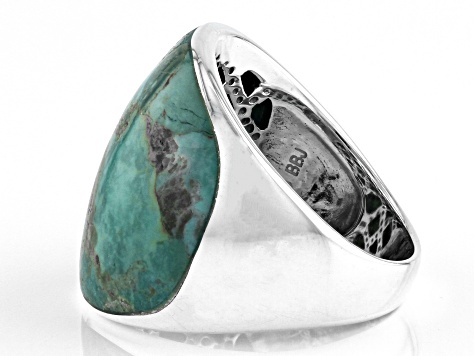 Blue Kingman Turquoise Sterling Silver Ring - HAH269 | JTV