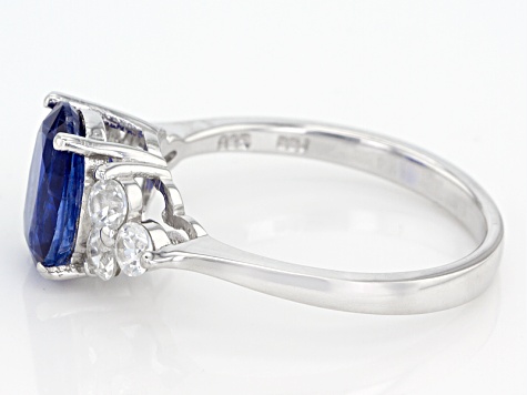 Blue Kyanite Rhodium Over Sterling Silver Ring 2.62ctw - HAH279 | JTV.com