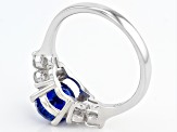 Blue Kyanite Rhodium Over Sterling Silver Ring 2.62ctw