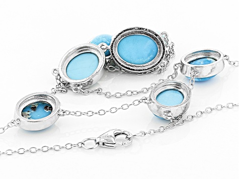 Blue Sleeping Beauty Turquoise Sterling Silver Necklace - HAH289 | JTV.com