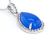 Blue Chalcedony Sterling Silver Pendant With Chain .74ctw