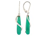 Green Onyx Rhodium Over Sterling Silver Dangle Earrings