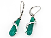 Green Onyx Rhodium Over Sterling Silver Dangle Earrings
