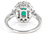 Green Lab Created Emerald Rhodium Over Silver Ring 2.06ctw