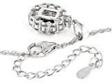 Green Lab Created Emerald Rhodium Over Silver Pendant With Chain 2.05ctw