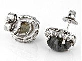 Labradorite Rhodium Over Sterling Silver Stud Earrings