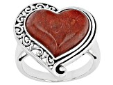 Red Coral Sterling Silver Ring