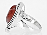 Red Coral Sterling Silver Ring