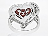 Red Coral Sterling Silver Ring