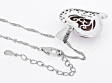 Red Coral Sterling Silver Pendant With Chain