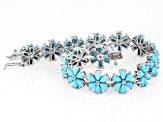 Blue Sleeping Beauty Turquoise Rhodium Over Sterling Silver Bracelet