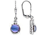 Violet AuroraMoonstone Rhodium Over Sterling Silver Dangle Earrings 0.25ctw