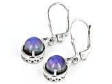 Violet AuroraMoonstone Rhodium Over Sterling Silver Dangle Earrings 0.25ctw