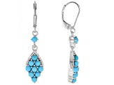 Blue Sleeping Beauty Turquoise Rhodium Over Sterling Silver Dangle Earrings