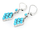 Blue Sleeping Beauty Turquoise Rhodium Over Sterling Silver Dangle Earrings