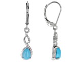 Blue Sleeping Beauty Turquoise Rhodium Over Sterling Silver Dangle Earrings