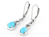 Blue Sleeping Beauty Turquoise Rhodium Over Sterling Silver Dangle Earrings