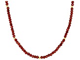 Red Garnet 18k Yellow Gold Over Sterling Silver Beaded Necklace