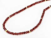 Red Garnet 18k Yellow Gold Over Sterling Silver Beaded Necklace