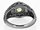 Green Peridot Black Rhodium Over Sterling Silver Solitaire Ring 1.70ct