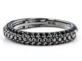 Black Spinel, Black Rhodium Over Sterling Silver Band Ring .85ctw