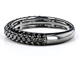 Black Spinel, Black Rhodium Over Sterling Silver Band Ring .85ctw