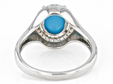 Sleeping Beauty Turquoise Rhodium Over Sterling Silver Ring .12ctw