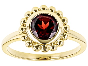 Picture of Red Garnet 18k Yellow Gold Over Sterling Silver Ring 1.36ct