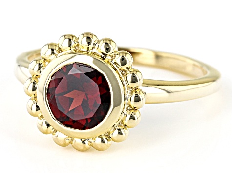 Red Garnet 18k Yellow Gold Over Sterling Silver Ring 1.36ct