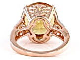 Champagne Quartz 18k Rose Gold Over Sterling Silver Ring 7.82ctw